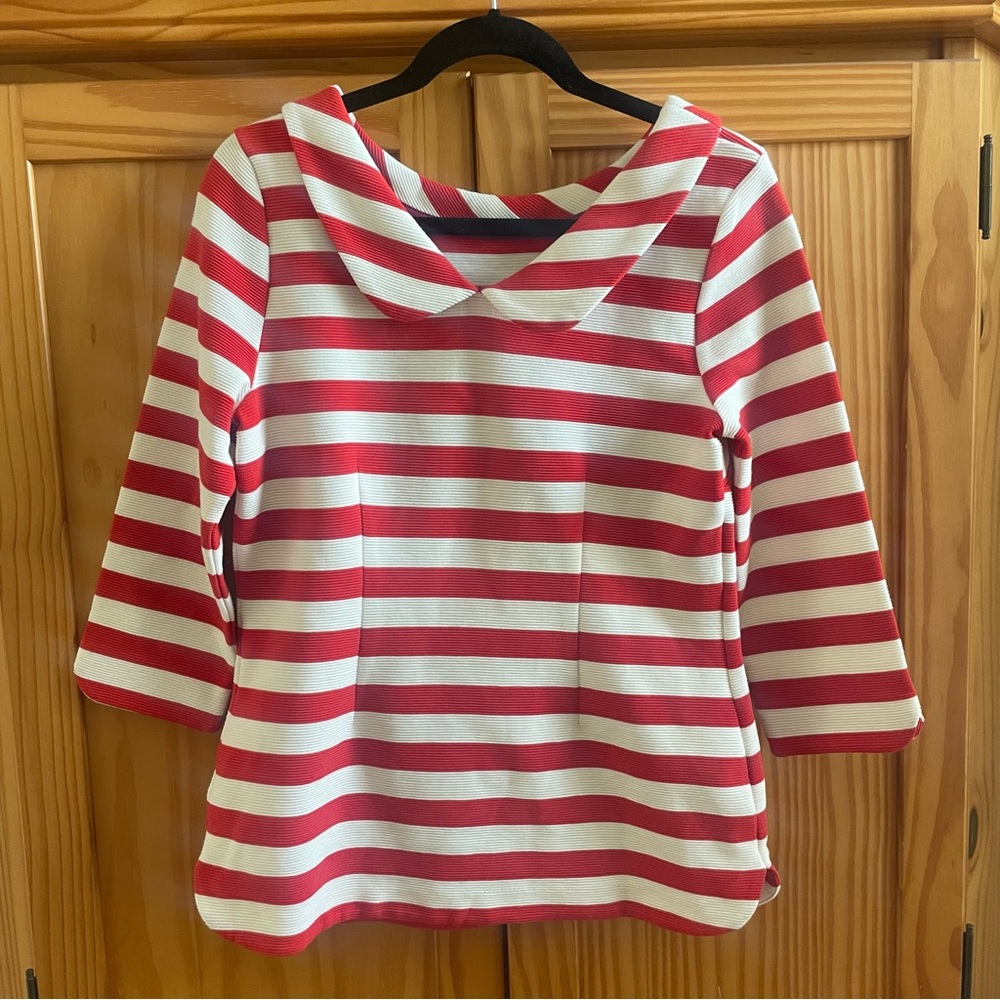 Boden Striped Sarah Ponte Top Ottoman Fabric - Size 8 - Picture 7 of 11